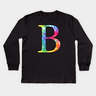 Tie Dye B Kids Long Sleeve T-Shirt